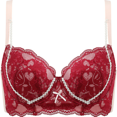 月色红色内衣本命年软钢圈文胸