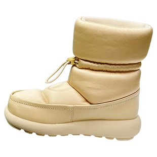 露娜女鞋冬季圆头厚底雪地靴抽绳加厚保暖舒适百搭户外靴SL322077