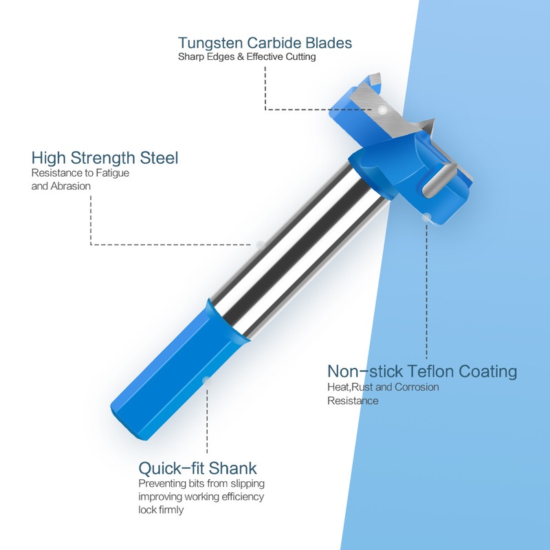 中档木工开孔器钨钢刀片木材开孔塑料桌面铰链门锁扩孔木工钻头