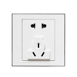 俊朗开关插座二三多功能插86型暗装一开单控八孔面板家用十孔插