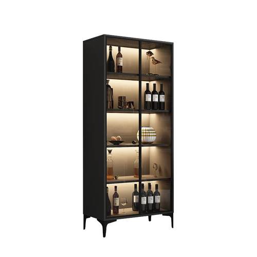 现代简约酒柜玻璃门餐边柜靠墙小柜子轻奢客厅家用储物展示柜边柜