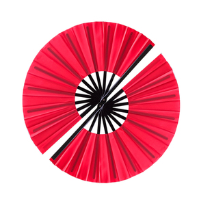 红色扇子开合顺溜双面扇团体模特舞蹈扇旗袍走秀跳舞表演教学折扇