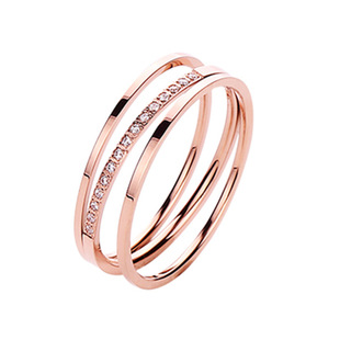 大码戒指女胖MM三层镂空微镶钻胖手大圈口小众设计感大号食指指环