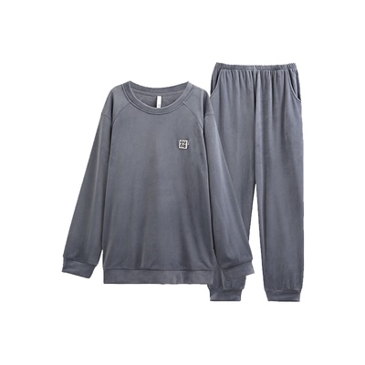 潘琪美男海岛绒睡衣可外穿