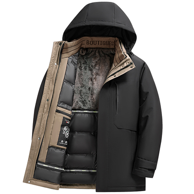 雪中飞中老年男士羽绒服加厚保暖