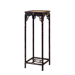 宋屏花几(红竹+筇竹)竹老表手工圆竹仿古明式花架香几香炉架