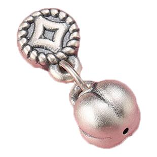 S999足银两世欢手串吊坠柿柿如意好事连连柿子男女士纯银手链项链