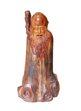 红木缅甸黄花梨木雕寿星仙翁祝寿