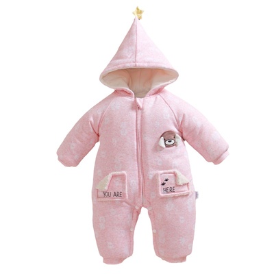 婴儿服加厚秋冬季连体衣卡通