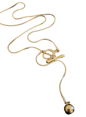 金色圆球吊坠长款毛衣链