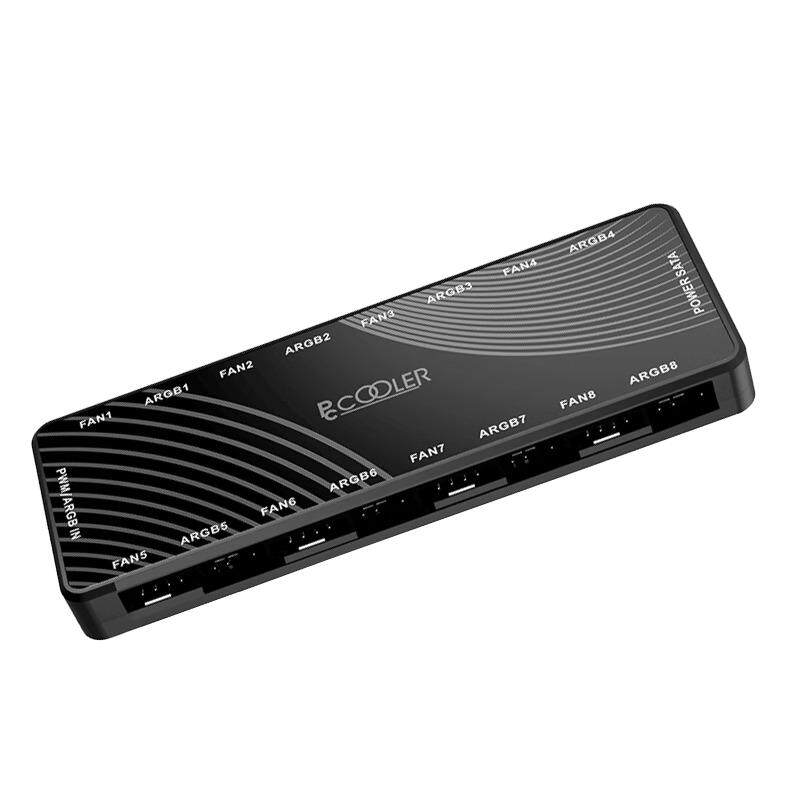 超频三ARGB集线器二合一机箱风扇5V3针神光同步1拖8串联控制器