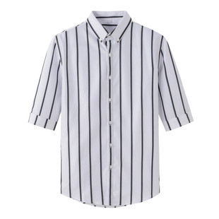 夏季竖条纹短袖衬衫男韩版修身英伦青年商务休闲半袖衬衣潮男寸衫