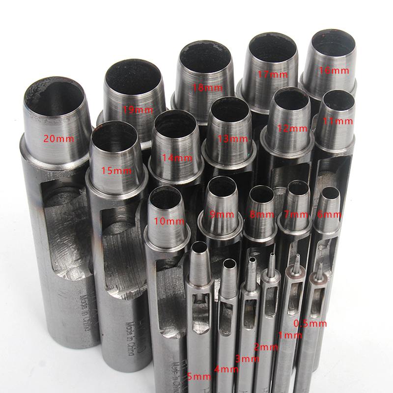 正品HY圆冲皮带冲子DIY皮革工具空心打眼开孔器0.5-20MM全套非SPC