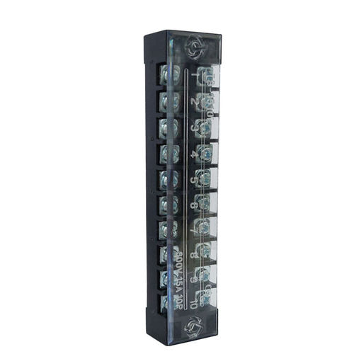 TB-1510接线端子排板10位10P/15A固定栅栏式电线压接线柱盒连接器