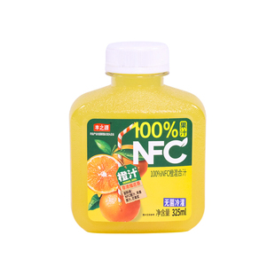 【非浓缩还原】丰之源100%NFC果汁橙汁葡萄汁桃汁苹果汁325ml饮料