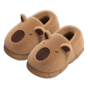 卡通棉拖鞋女款2025新款冬季室内可爱外穿防滑情侣亲子包跟拖鞋女