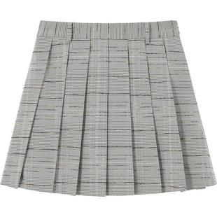 【播奥莱】播半裙春秋商场同款彩格纹灵动压褶迷你裙女BDQ3BD0234