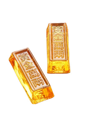 黄水晶金条金砖琉璃水晶摆件