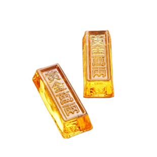 黄水晶摆件金条金砖琉璃水晶金条招财摆件开业礼品家居装摆件