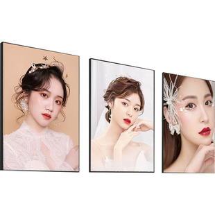 新娘妆跟妆海报化妆工作室海报定制化妆发型盘发彩妆造型宣传图画