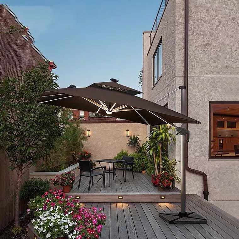 庭院户外遮阳伞室外罗马伞带灯罗马保安岗亭伞花园露台太阳折叠伞