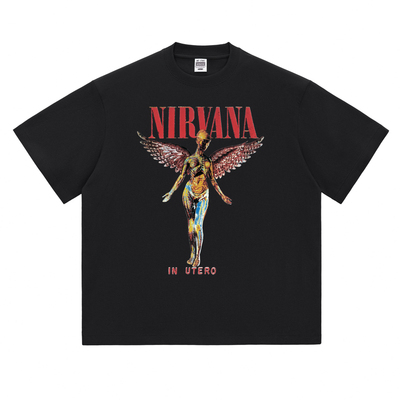 Nirvana涅槃乐队潮牌天使翅膀TEE