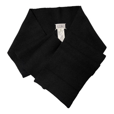 Margie14风格21AW马吉呐兔绒针织围脖保暖男女MM黑色披肩羊毛围巾