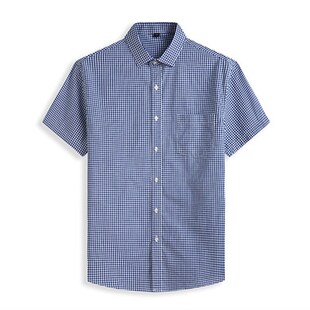 加肥加大码男士纯棉格仔衬衫短袖格子衬衣肥佬半袖夏装胖子超大号