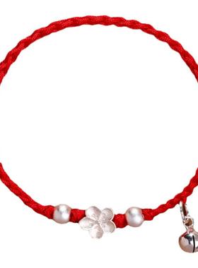 纯银原创手工编织红绳手链