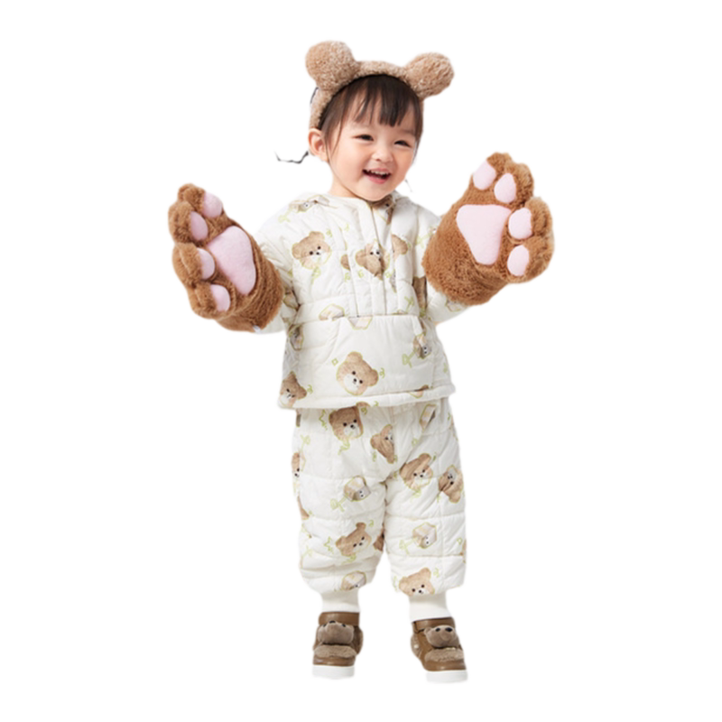 巴拉巴拉婴儿宝宝棉服套装男童女童长袖两件套保暖秋装新款童装厚