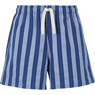【折扣】Howlin 男直筒条纹棉质混纺泡泡纱短裤休闲裤
