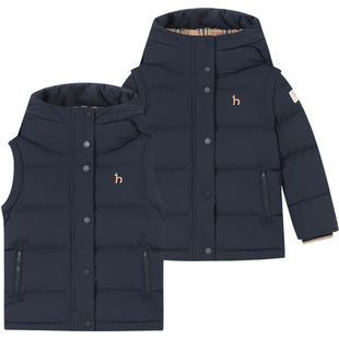 hazzys哈吉斯童装儿童羽绒服冬新高充绒可拆卸三防连帽外套