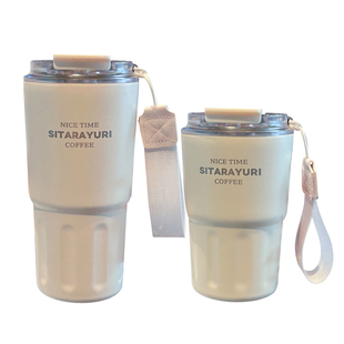 保温杯男女生2024新款高颜值不锈钢咖啡杯办公室便携双饮水杯简约