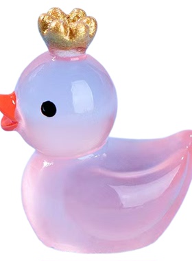 微景观可爱发夜光皇冠小黄鸭子