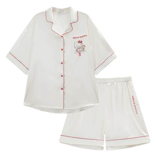 【520礼物】果壳情侣睡衣女款2026新款夏HelloKitty凉感冰丝睡衣B