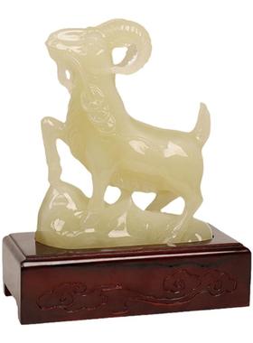 天然玉石三阳开泰摆件