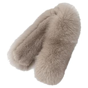 双面狐狸毛围巾真毛皮草围脖整皮女冬反面獭兔毛绒毛毛围巾毛领子