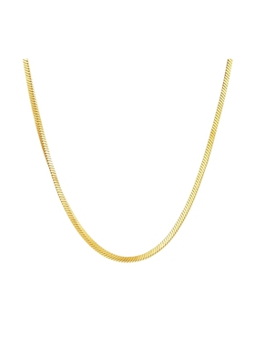 周六福黄金色蛇骨链S925银项链素链高级气质个性圣诞礼物