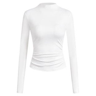 A21女装针织修身显瘦半高领套头长袖T恤纯色打底衫时尚内搭上衣