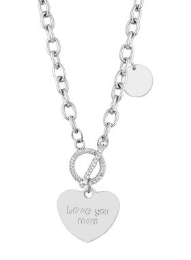 不掉色钛钢爱心秋冬短款毛衣链