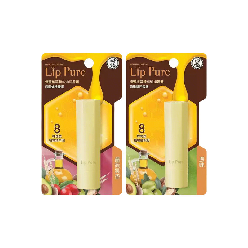 曼秀雷敦天然植物精华油润唇膏无香料蔷薇果4g保湿滋润蜂蜡温和