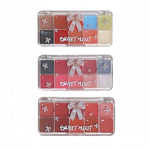 唇冻调色盘怦怦公主系列十色调色盘水光滋润甜心学生唇釉口红平价