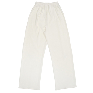 白色灯芯绒裤女加绒秋冬高腰直筒显瘦宽松垂感阔腿雪尼尔拖地长裤