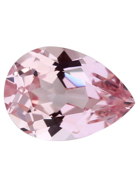 浅帕帕拉恰色梨形培育蓝宝石尖底裸石 提拉法合成高净度梧州宝石