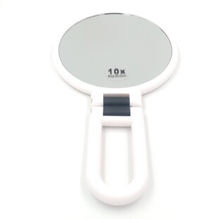 桌面折叠10倍高清便携手持15倍放大化妆镜高倍宿舍浴室双面镜子