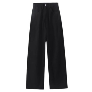 黑色阔腿牛仔裤女冬季加绒大码胖mm宽松显瘦梨形身材窄版直筒裤子