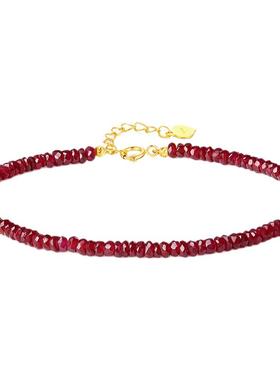 天然红宝石鸽血红18K金手链