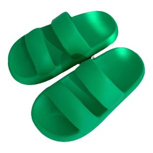 细细条 潮酷街头风双带凉拖鞋女夏情侣外穿踩屎感防滑绿色拖鞋男