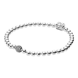 [情人节礼物]Pandora潘多拉串珠手链简约925银素链优雅精致时尚