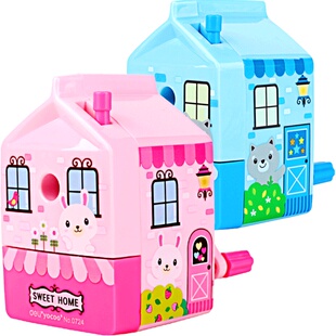 得力小学生卷笔刀儿童手摇削笔刀铅笔削笔器正品削笔机手动转笔刀美术文具女孩男孩刨耐用笔刀专用小神器套装